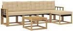 vidaXL Outdoor-Sofagarnitur mit Kissen 6 pcs Wei&szlig; und Beige, Gartenm&ouml;bel,...