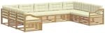 vidaXL Outdoor-Sofagarnitur 9 pcs Wei&szlig; und Creme 404 x 245,5 x 73 cm, Garten,