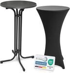 Beautissu Stehtisch mit Hussen &ndash; Klappbarer Stehtisch 60 cm Grau inkl....