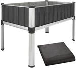 TTL GARDEN Superior XL 112x60x80cm Hochbeet aus Metall - Anthrazit-Silber Alu +...