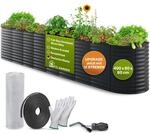 TTL GARDEN 400x80x80cm Elegance XXL Metall Hochbeet Anthrazit - Stahl rostfrei
