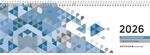 Zettler Tischquerkalender 1W/2S Blau 2026 &ndash; B&uuml;rokalender 30x10 cm,...