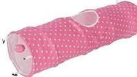 Kerbl Pet Katzentunnel Puntino pink/wei&szlig;, 100cm, &Oslash; 25cm