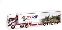 Herpa LKW Modell Scania CS 20 HD (6x2) Volumen-Sattelzug Tide Spedition, Miniatur im