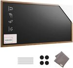 ALLboards Kreidetafel MAGNETISCH mit lackiertem Holzrahmen 200x100cm, Schwarz,