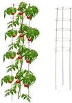 Relaxdays Rankhilfe 2er Set, Metall & Kunststoff, 150 cm hoch, 5 verstellbare Ringe,