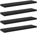 vidaXL Regalbrett 4 pcs Schwarz 40 x 10 x 1,5 cm Holzwerkstoff, Robuste
