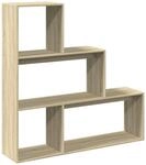 vidaXL Raumteiler B&uuml;cherregal 3 Stufen, Standregal Treppenregal f&uuml;r Wohnzimmer