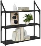 vidaXL Wandregal Schwarz Eichen-Optik 80 x 21 x 78,5 cm Holzwerkstoff, Moderne,