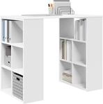 vidaXL Schreibtisch mit Regal Wei&szlig; 90 x 50 x 75 cm Holzwerkstoff, Heimb&uuml;rotisch,