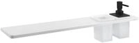 Sapho ABELINE Rockstone-Ablage, Glas + Seifenspender/Schwarz, 600mm, Wei&szlig; matt -