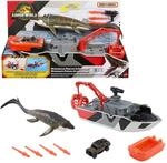 Matchbox Spielzeugauto-Set, Jurassic World 32 cm Dino-Boot mit 33 cm