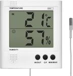 EMOS Digitales Thermometer und Hygrometer, Aussenthermometer/Innenthermometer mit 2m