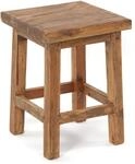 DESIGN DELIGHTS Rustikaler Holz HOCKER Massiv 48 | Mahagoni Holz, 48x35x34cm...