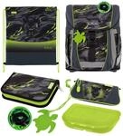 herlitz mitwachsender Schulranzen Set FiloActive XL Plus Wild Panther Schwarz Gr&uuml;n