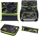 herlitz Schulranzen Set 4-teilig Loop Wild Panther Grau Gr&uuml;n 17 L Ergonomischer