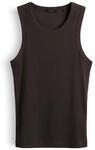 OPUS Damen Top | ILESSO Slim Geripptes Tanktop aus BCI Cotton Mix Affogato, 40