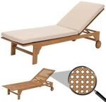 Mendler Sonnenliege HWC-N48, Gartenliege Relaxliege Liegestuhl, Massiv-Holz...