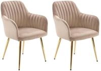 Vente-unique - Stuhl 2er-Set Eleana - Polyester - beige