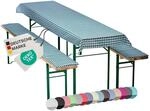 NYVI Bierbankauflagen Set NYVIGala 130x70 cm Gr&uuml;n Kariert - 1x Tischdecke f&uuml;r