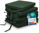 Beautissu Loft SK Stuhlkissen 45x40 cm Dunkelgr&uuml;n - 6er Set Stuhlpolster mit