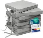 Beautissu Loft SK Stuhlkissen 45x40 cm Hellgrau - 8er Set Stuhlpolster mit...