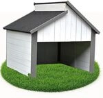 Mucola M&auml;hroboter Garage aus Holz Grau/Wei&szlig; 85x85x82,5cm &ndash; Rasenroboter...