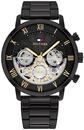 Tommy Hilfiger Multi Zifferblatt Quarz Uhr f&uuml;r Herren mit Schwarzes Edelstahlarmband