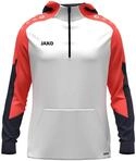 JAKO Unisex Zip-Hoodie Dynamic, wei&szlig;/Coral/Marine, S