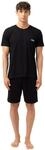 Fila Pyjama f&uuml;r Herren, kurz, 100% Baumwolle, Nachtw&auml;sche, Herren, Schwarz,...
