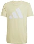 adidas Unisex Kinder Essentials Big Logo T-Shirt, Powder Yellow/White, 7-8 Years