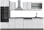Vicco K&uuml;chenzeile R-Line, Wei&szlig; Hochglanz, 300 cm | 8 Module &middot; H&ouml;henverstellbare
