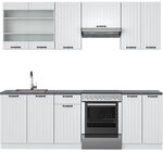 Vicco K&uuml;chenzeile Fame-Line, Wei&szlig; Landhaus/Wei&szlig;, 240 cm