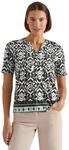 Damen Kurzarm Shirt mit Split Neck und Print