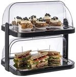 APS 9204 Buffetvitrine &bdquo;Doppeldecker &ndash; 2 beidseitig aufklappbare, transparente
