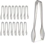 Relaxdays Zuckerzange, 16er Set, Edelstahl, Servierzange f&uuml;r W&uuml;rfelzucker,