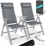 KESSER&reg; Gartenstuhl Hochlehner mit Armlehnen 2er Set Aluminium Klappstuhl mit