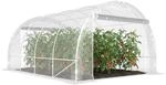 Outsunny Gew&auml;chshaus ca. 4 x 3 x 2 m Foliengew&auml;chshaus mit Breiter Rollbar