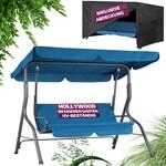 Casaria&reg; Hollywoodschaukel 2 Sitzer wetterfest f&uuml;r Balkon Atlantik Blau 200kg