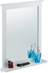 Relaxdays Wandspiegel Bambus, Ablage, Spiegel rechteckig, Wohnzimmer, Bad, Flur,
