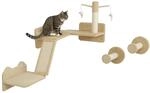 PawHut Kletterwand Katzen, 3-teilig Katzenkletterwand Set, Katzen Wandelemente...