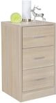 Wohnling Nachtkonsole Foggia 37,5x35x68 cm Holz Sonoma, 3 Schubladen |...