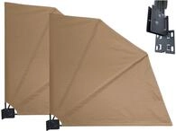 QUICK STAR 2 St&uuml;ck Balkonf&auml;cher 140 x 140 cm Beige, Easy Mount Wandplatte,...