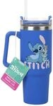 Paladone Disney Stitch-Thermobecher mit Strohhalm, 900 ml, blau, offiziell
