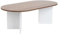 Stilvoller Couchtisch, Walnuss & Wei&szlig;, 119 x 39,8 x 60 cm | 100% melaminbeschichtete