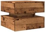 vidaXL Couchtisch mit LED-Leuchten Altholz-Optik 50x50x40 cm