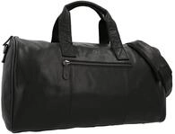 Gusti Weekender Herren Leder &ndash; Hall | Reisetasche 25L aus schwarzem B&uuml;ffelleder 