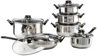 Haushalt International Edelstahl Kochtopf Set (12-teilig) - T&ouml;pfe Set mit 5...
