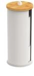Relaxdays Toilettenpapier Aufbewahrung, 3 Rollen, HxD: 49 x 14,5 cm, Metall, Bambus,