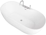 Home Deluxe - freistehende Badewanne - LENI mit Armatur, Wei&szlig; - Ma&szlig;e: ca. 170...